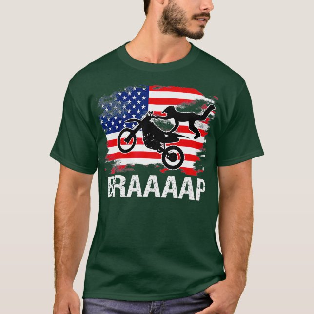 Camiseta Dirt Biker America Flag Gift (Frente)
