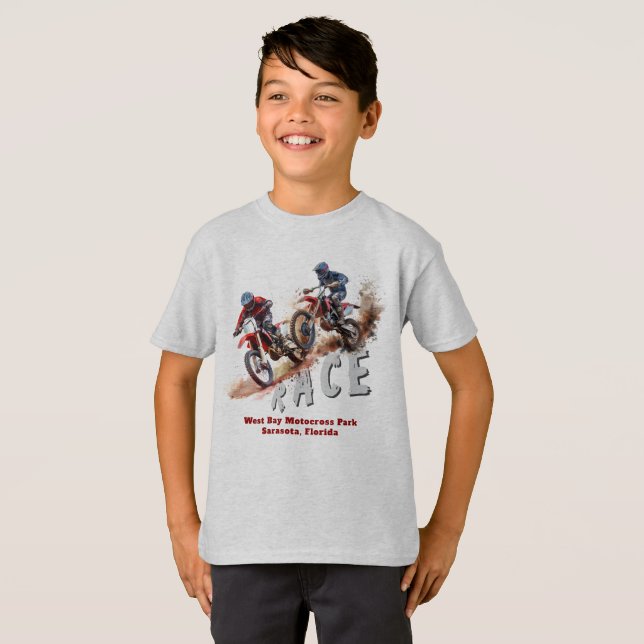 Camiseta Dirtbike Racing Motocross Boys personalizado (Frente Completa)