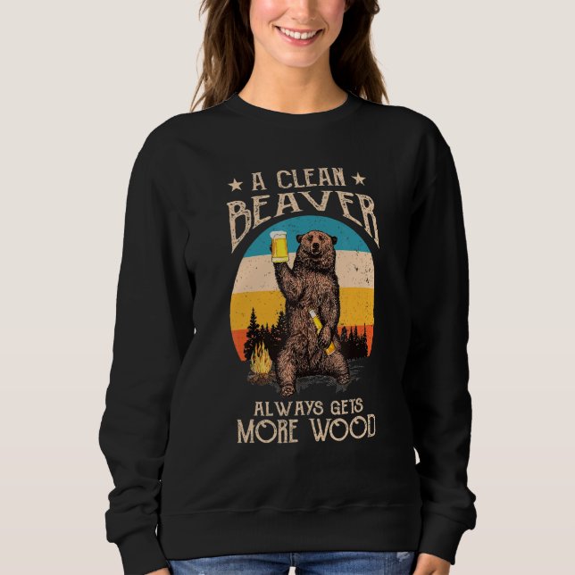Camiseta Dirty Adult Joke Clean Beaver Always Gets More Woo (Frente)