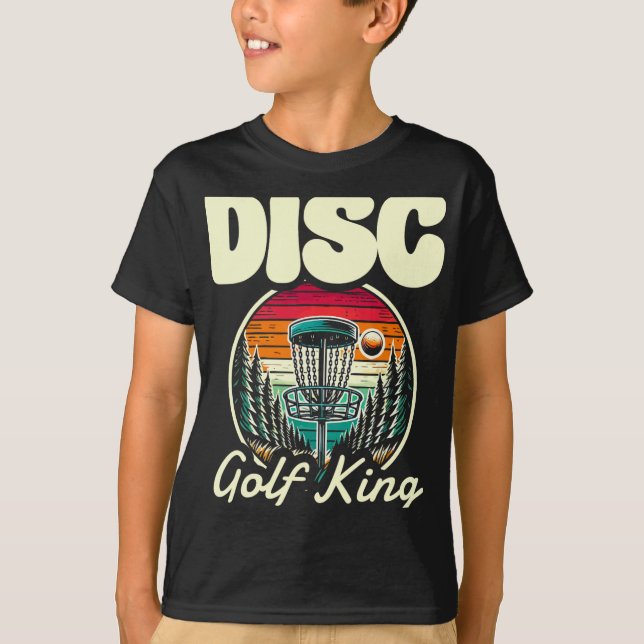Camiseta Disc Golf King Floresta Retroatardecer do Sol (Frente)