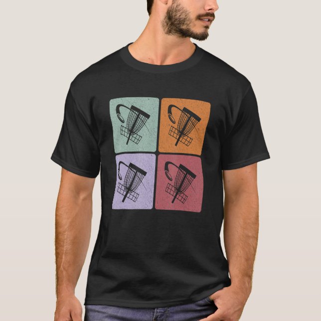 Camiseta Disc Golf Retro Sunset 4 Square Frisbee Golf III (Frente)
