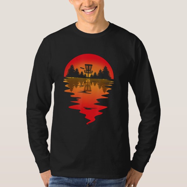 Camiseta Disc Golf Sunset Frolf Flying Disc Sport Frisbee G (Frente)