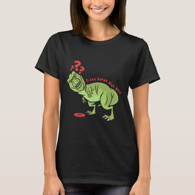 Camiseta Disc Golf T Rex Engraçado Crianças  (Frente)