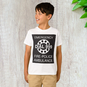 Camiseta Discagem de Emergência 999 Sinal Ambulância da Pol
