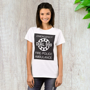 Camiseta Discagem de Emergência 999 Sinal Ambulância da Pol