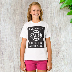 Camiseta Discagem de Emergência 999 Sinal Ambulância da Pol