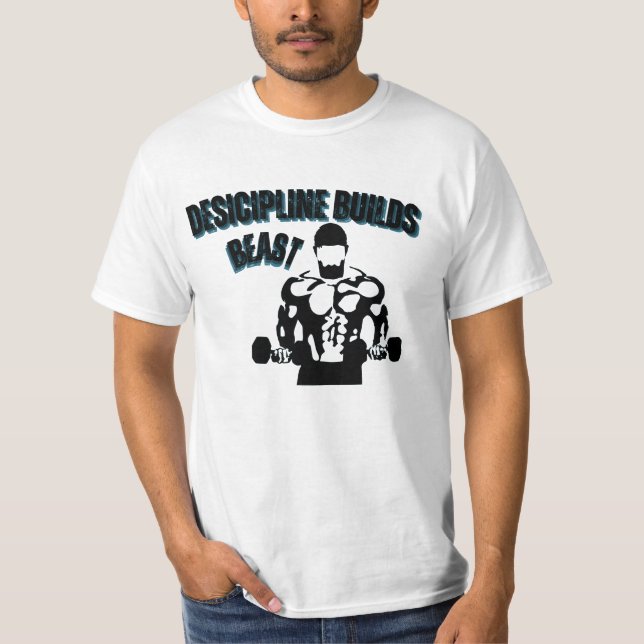 Camiseta Disciplina em vez de Motivação — Construa esse Cor (Frente)