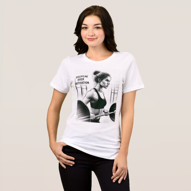 Camiseta Disciplina Sobre Motivação (Frente Completa)