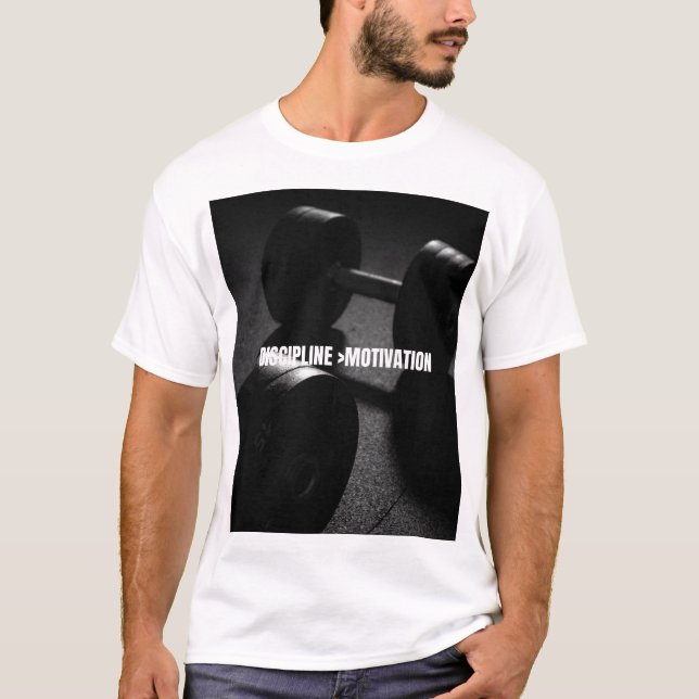 Camiseta Disciplina sobre motivação  (Frente)