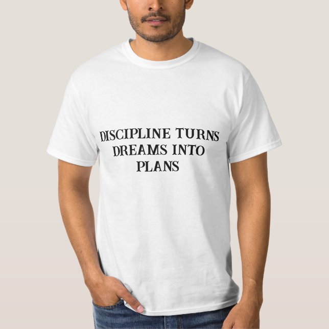 Camiseta Disciplina Transforma Sonhos em Planos - Motivação (Frente)