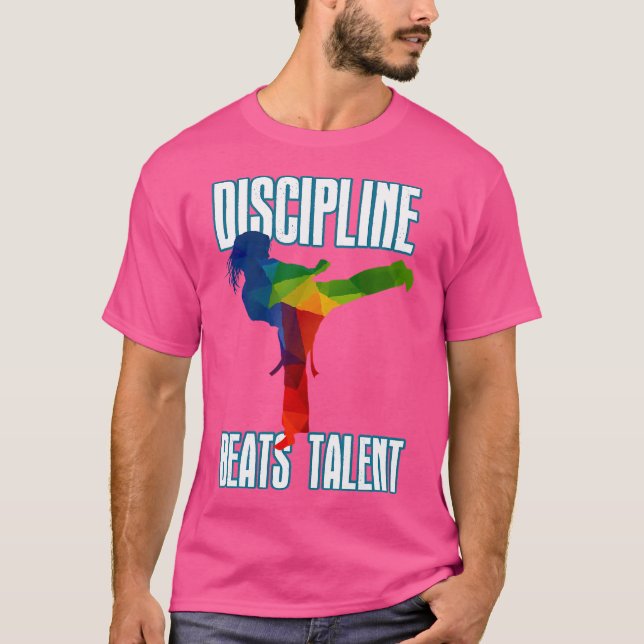 Camiseta Discipline-Beats-Talent Taekwondo Karate (Frente)