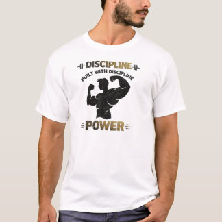 Camiseta Discipline Power Vintage Gym Motivational Workout 