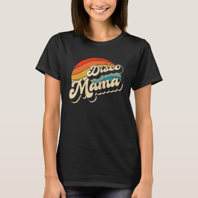 Camiseta Disco 70 s Costume Mens Women Retro Disco Mama (Frente)