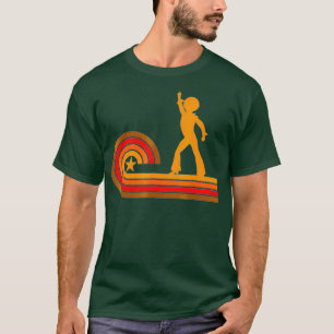 Camiseta Disco Dançador de Disco Silhouette de Estilo Retr