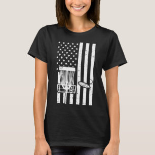 Camiseta Disco de Bandeira dos EUA Golf Vintage Patriotic F