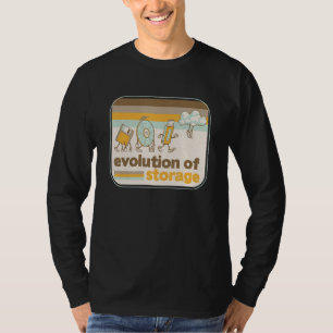 Camiseta Disco de Evolução do Armazenamento Retroativo USB 