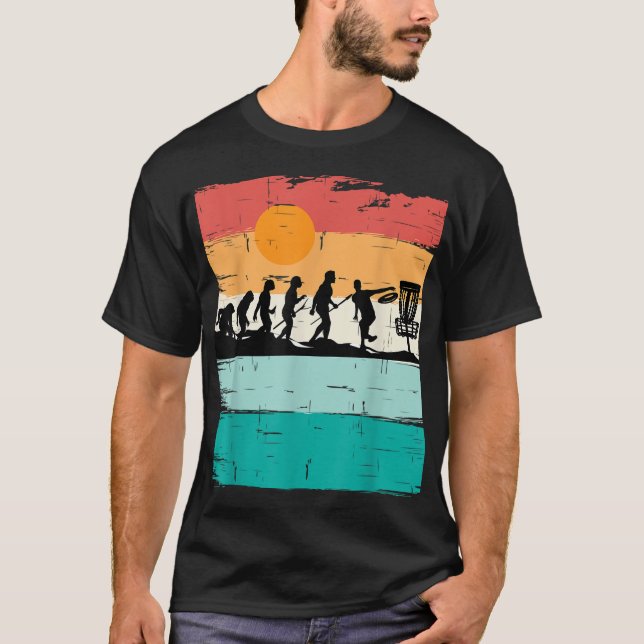 Camiseta Disco de Evolução do Golf Disco Jogador de Golfe D (Frente)