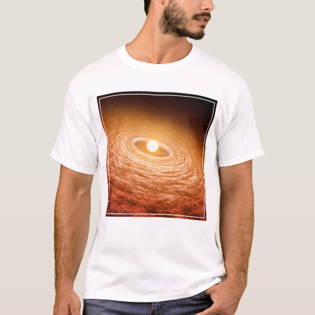 Camiseta Disco De Material Em Torno Da Estrela Fu Orionis. (Frente)