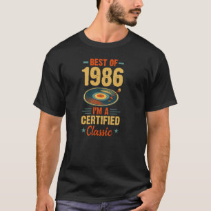 Camiseta Disco de Vinil Aniversário Melhor De 1986 Sou Um C