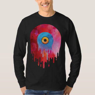 Camiseta Disco de Vinil Derretendo Gráfico de Música Antiga