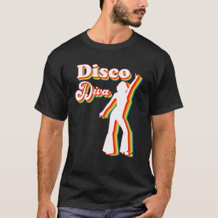 Camiseta Disco Diva 60S 70S 80S Fecho Vestido Figurino