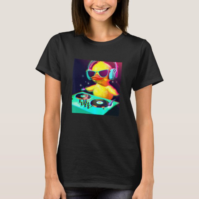 Camiseta Disco do Clube DJ do Pintinho Duque Jockey Gif EDM (Frente)