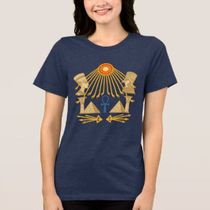 Camiseta Disco do Sol Aten – Ankh, Hórus & Nefertiti