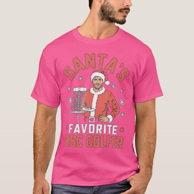 Camiseta Disco Engraçado Golf Christmas Men Xmas Disk Golf  (Frente)