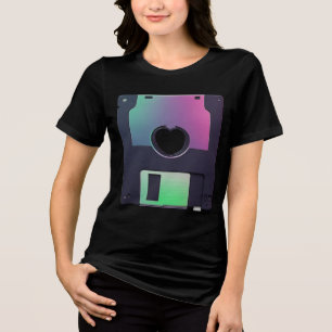 Camiseta Disco Flutuante de Coração em Disco Flexível Holog