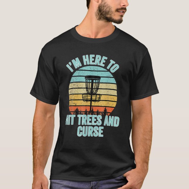 Camiseta Disco Golf Engraçado Árvores E Maldição De Disco R (Frente)