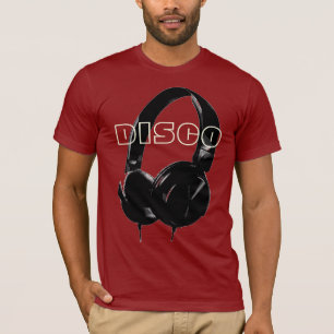 Camiseta Disco Headphone 70's Music Entertainment Retro Red