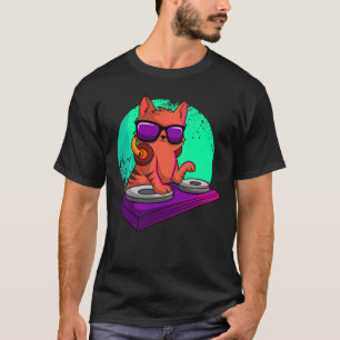 Camiseta Disco Jockey Cat Radio Club Dj Turntablist Deejay