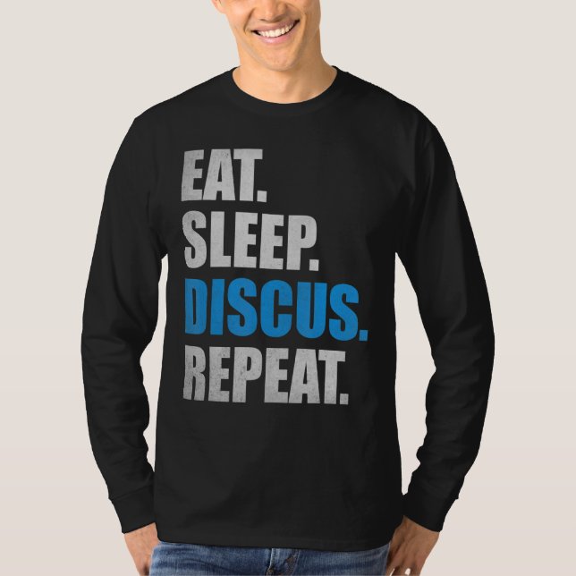 Camiseta Disco Jogar Esporte Comer Sono Disco Repetir Disco (Frente)