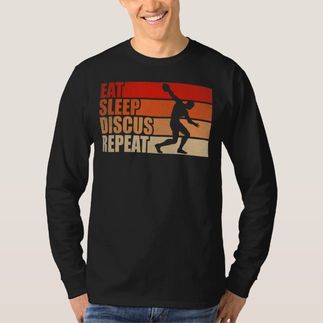 Camiseta Disco Jogar Esporte Comer Sono Disco Repetir Disco (Frente)