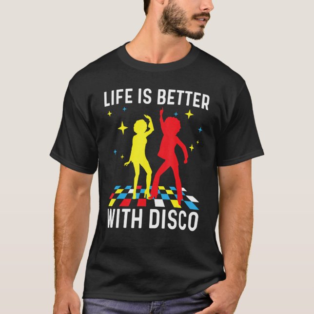 Camiseta Disco legal para homens 70 e 80 anos Música Nightc (Frente)