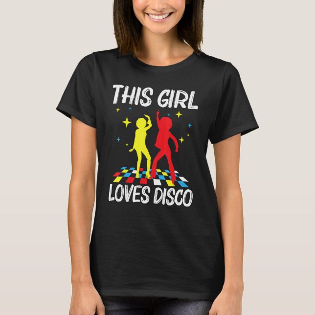 Camiseta Disco legal para Meninas Crianças 70 e 80 Nightclu (Frente)
