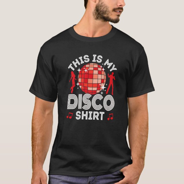 Camiseta Disco Outfit Men, 80s e 70s. (Frente)