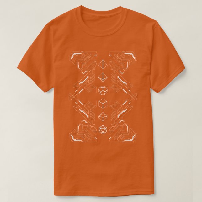 Camiseta Disco Poli-hedor futurístico - Conjunto Minimalist (Frente do Design)