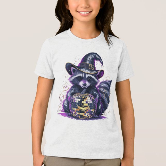 Camiseta Disco Raccoon Halloween T Shirt - Bruxa Vibrante H (Frente)