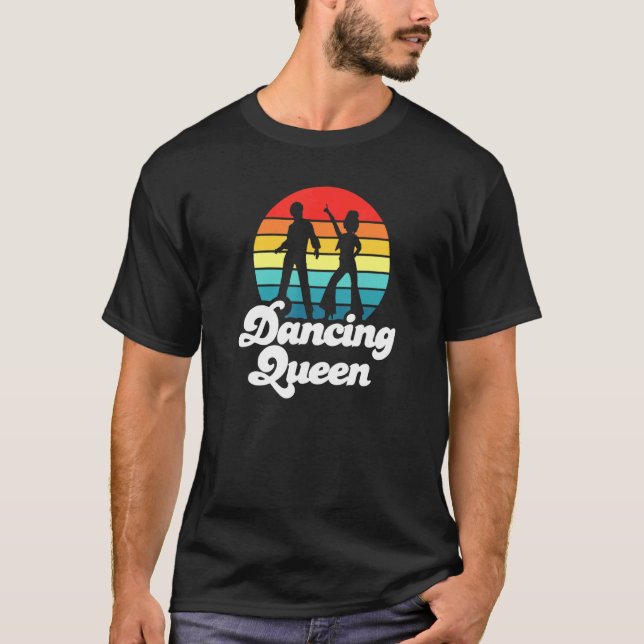 Camiseta Disco Retro Sunset Dançando Rainha 1 (Frente)