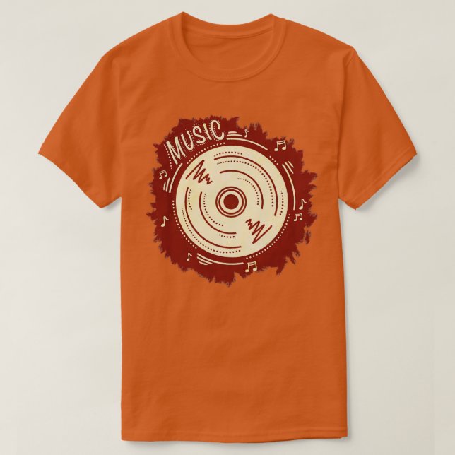 Camiseta Disco retrovisor de gramofone (Frente do Design)