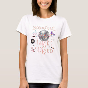 Camiseta Disco Rosa Retro Patins de Rolamento   Despedida d