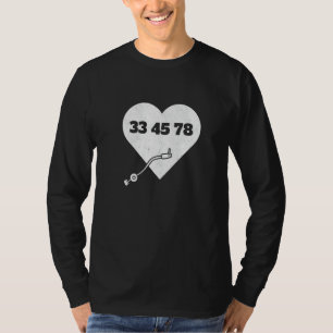 Camiseta Discos de Vinil 33 45 78 RPM Heart LP Colecionador