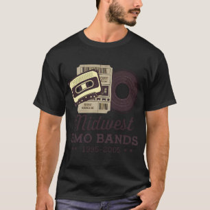 Camiseta Discos de vinil de bandas emo do Meio-Oeste, e con