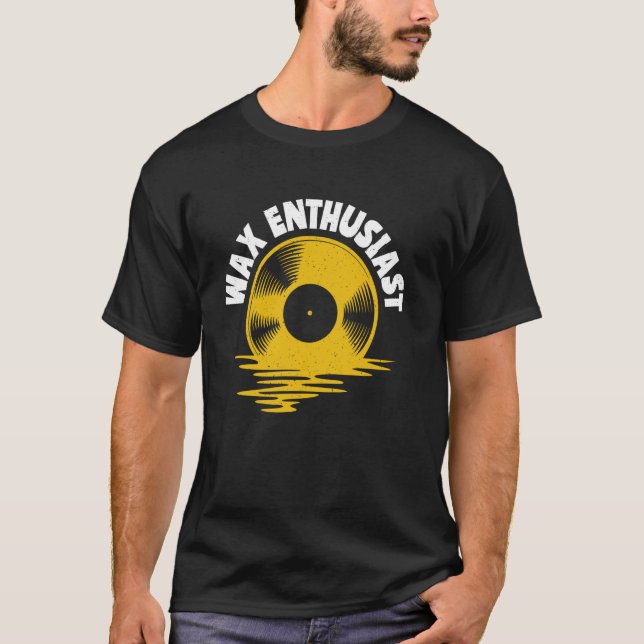 Camiseta Discos de Vinil Entusiasta de Cera (Frente)