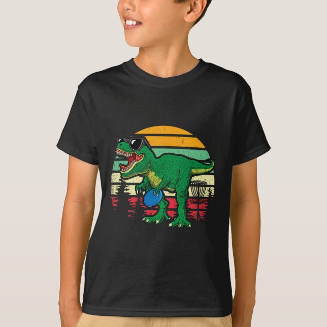 Camiseta Discos Voadores Dino Fofo T Rex Dinossauro Criança (Frente)