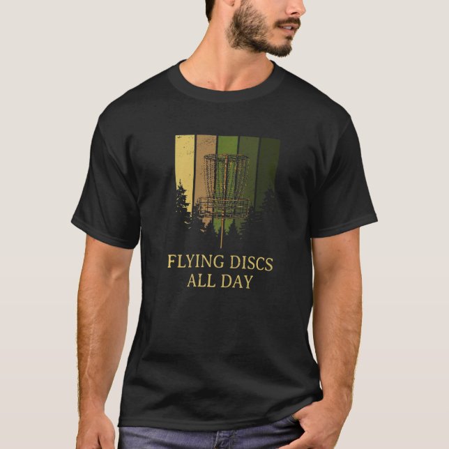 Camiseta Discos Voadores O Dia Todo Disco Golfe Pastim (Frente)