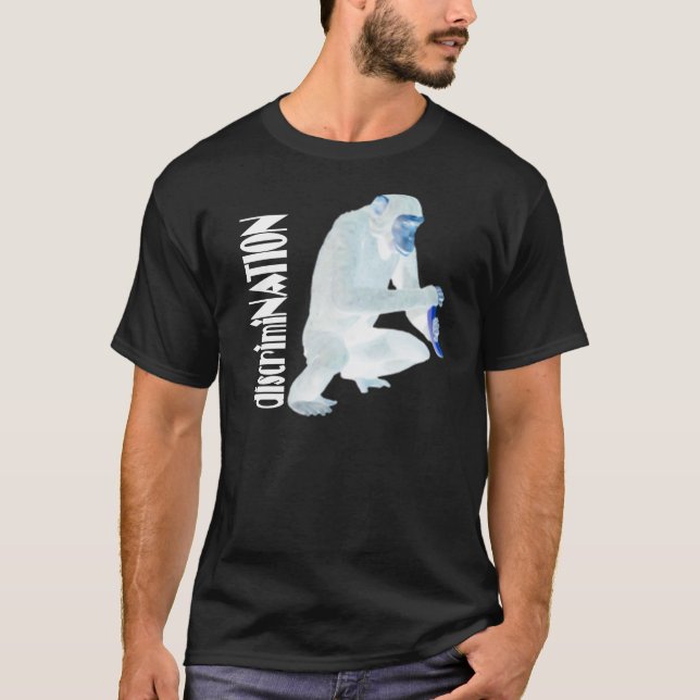 Camiseta discriminação "chimpanzé" (camisa escura) (Frente)