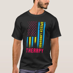 Camiseta Discurso de Terapia da Língua dos EUA Sinalizador