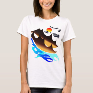 Camiseta Diseño de paisaje abstracto, montañas y naturaleza